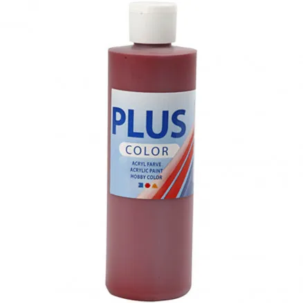 Plus Color askartelumaali, kiiltävä punainen, 250 ml/1 pullo.
