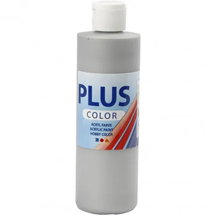 Plus Color askartelumaali, hopea, 250 ml/1 pullo