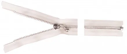 YKK jaettava vetoketju alumiini 45cm 4mm luonnollinen