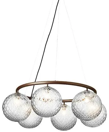 Nuura Miira 6 Circular Chandelier Dark Bronze/Optic Clear