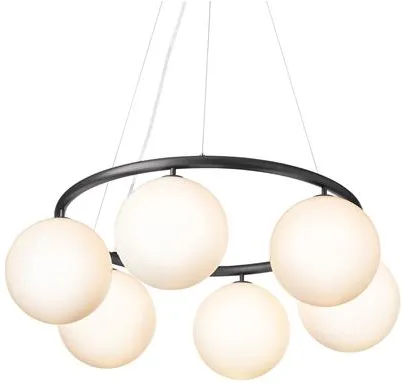 Nuura Miira 6 Pyöreä Kattokruunu Rock Grey/Opal White