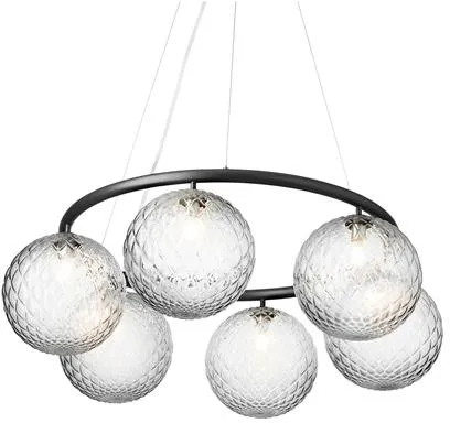 Nuura Miira 6 Circular Chandelier Rock Grey/Optic Clear